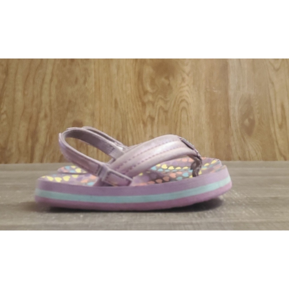Reef‎ Little Ahi Flip Flop Sandals Toddler Size 7 Purple Hearts